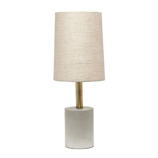 Elegant Garden Design Elegant Designs LT3314-KHK Cement Table Lamp with Antique Brass Detail; Khaki LT3314-KHK